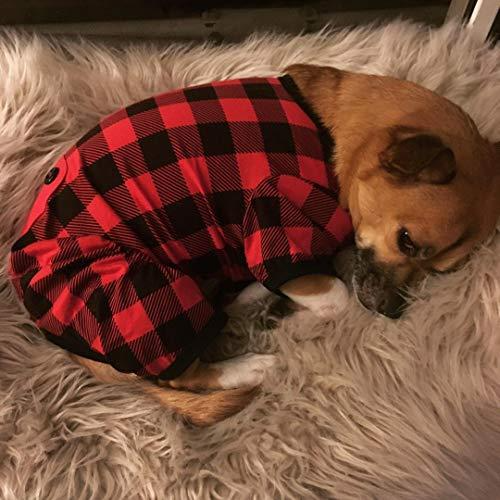 PICKUPIK Plaid Dog Winter Pajamass